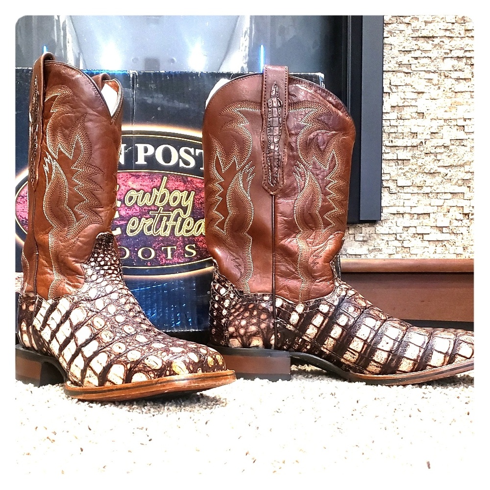 Real Leather Caiman Skin Boots